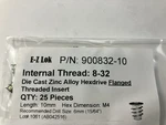 Ez-lok 8-32 10mm Die Cast Zinc Alloy Hex-drive Flanged Threaded Inserts 25 Pcs. Fixed Price $12.99.