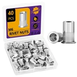 M6 Rivet Nut, 40pcs Metric 304 Stainless Steel Rivets Flat 40pcs-m6, Silver. Fixed Price $12.25.