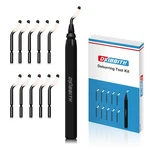 Dkibbith Deburring Tool Set 11pcs Hss Rotary Burr Blades Black Handle. Fixed Price $10.44.