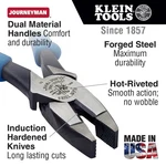 Klein Tools J2000-9ne Lineman's Side Cutting Pliers 9" Journeyman Handle New. Fixed Price $27.50.