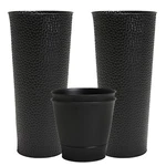 Worth Garden 2-pack 28" Metal Planters W/2 Pots - Hand-hammered Tapered Design. Fixed Price $203.98.
