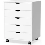 5 Drawer Chest Dresser Storage Cabinet Wooden Mobile With Wheels. Fixed Price $69.32.