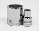1/2" Drive Shallow Sockets, 12 Point, Metric, High-polished Chrome, Williams. Fixed Price $13.83.