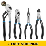 Hart 4-piece Pliers Set - Groove Joint, Slip Long Nose, Diagonal. Fixed Price $44.99.