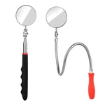 2 Pcs Round Inspection Mirror, Extendable Long Handle, 360 Rotation, Mechanic. Fixed Price $23.18.