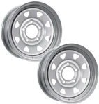2-pack Trailer Wheel 14x5.5 14 Inch 5 Lug On 4.5 Silver Spoke Rim. Fixed Price $95.99.