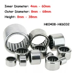 4pcs Hk0408-hk6032 Needle Roller Bearings Id 4-60mm Od 8-68mm Drawn Cup. Fixed Price $7.89.