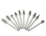 Oudtinx 10pcs 1/8 Shank Tungsten Steel Solid Carbide Rotary Files Diamond Burrs. Fixed Price $12.00.