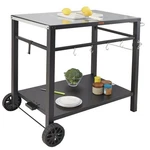 Vevor Outdoor Grill Dining Cart With Double-shelf, Bbq Movable Food Prep Table,. Fixed Price $99.14.