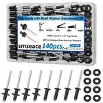 Smseace 140pcs 3/16" X 1/2" Black Pop Rivets With 304 3/16"x1/2",. Fixed Price $16.18.
