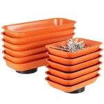 Jeuihau 12 Packs Magnetic Tray, Stainless 12pcs 3.6x2.4/5.9x2.5 In, Orange. Fixed Price $48.99.