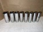 Vintage Great Neck 8-pc 3/8" Drive 6-pt Deep Socket Set Chrome Vanadium. Fixed Price $19.50.