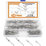 Ispinner 120pcs 304 Stainless Steel Blind Rivets, Pop Rivets Assortment Kit. Fixed Price $19.06.