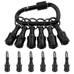 Katerk 6pc Black Bit Holder Keychain, 1/4in Hex Shank Portable Screwdriver Bi.... Fixed Price $12.80.