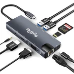 Ikling Usb C Hub, 9-in-1 Adapter With 4k To Hdmi, Vga, Gigabit Ethernet.... Fixed Price $39.50.