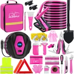 Hlwdflz Car Emergency Kit With Portable Air Compressor - Roadside 75pcs, Pink. Fixed Price $82.09.