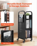 Rolling Library Book Cart, 220 Lbs Capacity, 12.6 X 13.8 36.8-inch Car. Fixed Price $107.03.