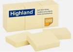 Highland, Mmm6539yw, Self-sticking Notepads, 12 / Pack, Yellow 1200notes(m2). Fixed Price $7.99.
