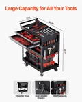 5-tier Tool Cart On Wheels 400 Lb Rolling Work With Drawer & Pegboard. Fixed Price $208.99.