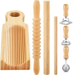 Tioncy 7 Pcs Pasta Making Tool Set Wood Gnocchi Board With Ravioli Stamp. Fixed Price $47.06.