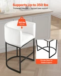 Vevor Set Of 3 Counter Height Bar Stools 25" W/ Backrest, White Fabric. Fixed Price $371.99.
