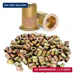 Trivd Frol 100pcs 1/4"-20 Unc Rivet Nuts, Zinc Plated Carbon Steel Threaded Rive. Fixed Price $13.88.