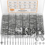 Incly 1000pcs 3/32", 1/8", 5/32", 3/16", 1/4", 1/2", 5/8", 3/8", Silver. Fixed Price $37.04.