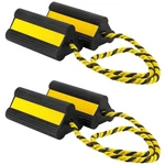 2 Pair Heavy Duty Wheel Chocks For Rv Trailer, Rubber Stoppers, Dual Bl.... Fixed Price $66.14.