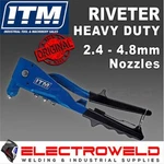 Itm 2 Jaw Riverter Hand Pop Rivet Lever Nozzles 2.4mm 3.2mm 4mm 4.8mm Tm620-004. Fixed Price $27.92.