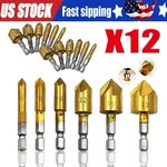 6 X Chamfer Countersink Deburring Drill Bit Set Crosshole Cutting Metal Tool Kit. Fixed Price $8.82.