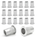 Qjaiune 50pcs M6 Stainless Steel Threaded Insert Rivet Nut, M6-1.0mm R. Fixed Price $10.79.