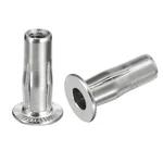 Uxcell M6 Multi-grip Rivet Nuts, 10pcs Pre-bulbed Shank Flat Head M6, Silver. Fixed Price $27.79.