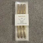 Noted By Post-it 3 Black Felt Tip Pens Gold Barrel. Fixed Price $14.00.
