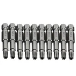 Comok 10pcs 50mm Long 1/4 Inch Hex Shank T25 Torx Head Magnetic Screw Driver .... Fixed Price $12.95.