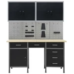 Workbench With Four Wall Panels And Two Cabinets Workstation Storage Vidaxl. Fixed Price $993.99.