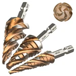 Bestwork M35 Cobalt Hss Step Drill Bit, Four Spiral Flute 1/8"-7/8" (3pcs). Fixed Price $64.19.