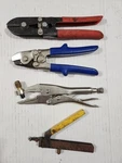 Lot Of 4 Hvac Hand Tools, Klien Nibbler, Wiss Hc-5, Malco N1, Tube Piercer. Fixed Price $70.00.