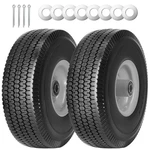 Simeiqi 2pack 10 X 4.10/3.50-4" Solid Pu Run-flat Tire Wheel 10" 2pack, Gray. Fixed Price $55.99.