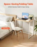 Vevor 31.5" Folding Desk For Small Spaces, Wall Mount Computer Table, Oak. Fixed Price $50.99.