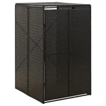 Single Wheelie Bin Shed Black 27.6"x31.5"x46.1" Poly Rattan. Fixed Price $215.40.
