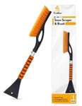 Econour 27" Aluminum Snow Brush With Ice Scrapers For Car Windshield B21. Fixed Price $10.00.