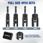 Workpro 4pcs Power Wing Nut Driver Bit 9-18mm 1/4" Hex Shank Socket. Fixed Price $19.99.