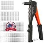 4-in-1 Hand Riveter Pop Rivet Tool Kit 200 Rivets 4 Nosepiece. Fixed Price $24.56.