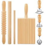 7 Pcs Pasta Making Tool Set Kitchen Gift, Wood Gnocchi Board With Ravioli Sta.... Fixed Price $33.73.