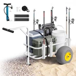 Vevor Beach Fishing Cart 200 Lbs Foldable Carbon Steel 13 In Tires. Fixed Price $135.99.