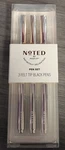 Noted By Post-it 3 Black Felt Tip Pens W/metallic Silver Barrel. Fixed Price $12.00.