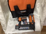 Ridgid Pneumatic 18 Gauge Brad Nailer Nail Gun W/ Carrying Bag. Fixed Price $145.00.