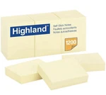 Highland 6539 Self-stick Notes, 1-3/8 1-7/8", Yellow, Pack Of 12 Pads New. Fixed Price $8.50.