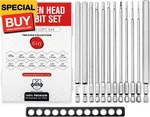 12-piece 6" Long Hex Head Allen Wrench Drill Bit Set Impact Ready, S2 Steel, S. Fixed Price $38.61.