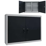 Wall Mounted Tool Cabinet Industrial Style Metal Gray And Black. Fixed Price $196.42.